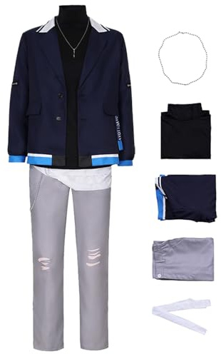 AYIMEIS Project Sekai Aoyagi Toya Cosplay Costume Complet Set Déguisement de Project Sekai Costume Personnage de Jeu Toya Aoyagi Uniforme Noël Halloween Carnaval Fête Cosplay Adulte XS-3XL
