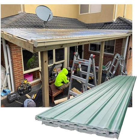 QWEASDF Clear Roofing Panel Corrugatedļ¼Easy to Bend FRP Daylighting Panels ļ¼ UV Protection Roof Panels Storage Shed Roofing Cladding Panel, Easy to Rollļ¼for Canopy Balcony(5pcs,0.9 * 0.5m/35 * 20in)
