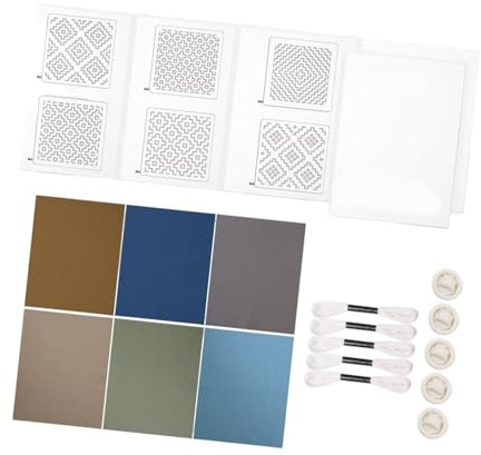 Guangcailun DIY Sashiko-underlägg Geometriska mallritningssats för snygg bordsskiva Sashiko-mönstermallsats är lätt att rita linjer för nybörjare, Set B