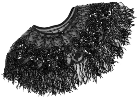MARCBUSE Sciarpa di seta in poliestere traspirante con decorazione creativa con frange per ballerini da sposa accessori da sposa per feste di nozze, Nero , Taglia unica