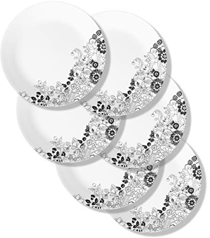 Corelle 6-Piece Chip Resistant Dinner Plates, Glass, Uptown Garden