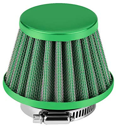 Universal 38mm Clamp-On Air Intake Filter for Off-Road Motorcycle ATV | Secures with Included Clamp and Rubber Adapter, Boosts Engine Horsepower, Improves Gas Mileage, Prevents Abrasive Particles