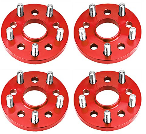 CarBole Distanziali Ruote 5x120 & 20mm (2 Pcs) / 15mm (2 Pcs) NLB:72,56 con Boulon:M12x1.5 (Rouge),Compatibile con BMW etc.