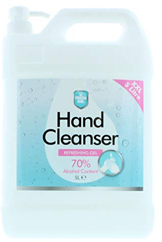 Fresh Gel 5L Hand Cleansing Gel with Pump, 70% Alcohol, white