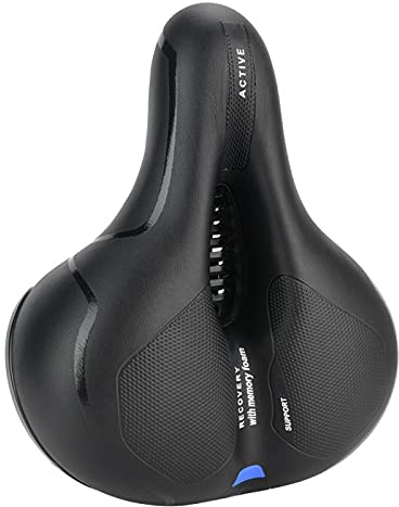 Asiento de bicicleta, ancho, suave, flexible, cojín para asiento de bicicleta, diseño a prueba de golpes, Big Bum, sillín de bicicleta de mayor comodidad para bicicleta de montaña, plegable, de carret