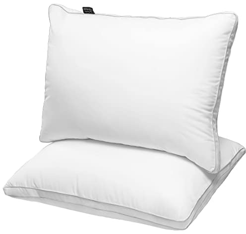JICUSE Sängkuddar Queen size set om 2, hotellkvalitet drottningskuddar 2-pack för att sova med mjuk ned, alternativ fyllning, kil sängkudde för rygg, mage eller sidosover, 50 cm x 76 cm
