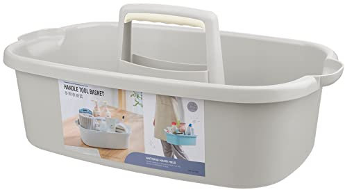 Large Cleaning Supplies Caddy Portable Shower Caddy Basket Light Grey