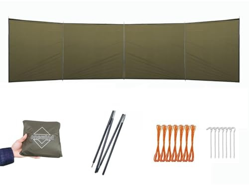 Onewind Camping Windbreak, Versatile Wind Blocker Light Water Proof Silnylon Camping Windscreen, Outdoor Windshield for Winter Hiking Beach Backpacking and Picnic, 19.7*55,Poles Included