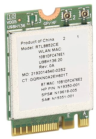 Topiky RTL8852CE WiFi 6E Wireless Card, BT 5.3 Tri Band WiFi BT Combo Adapter, 5374Mbps Network Adapter for Laptop, M.2 NGFF