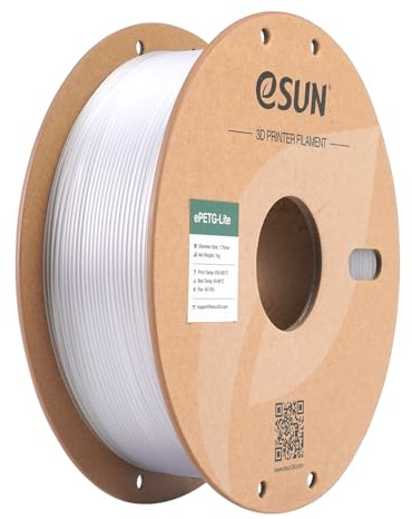 eSUN PETG Basic Filament 1.75mm Transparent 1KG | Starkt och kemiskt beständigt material. Noggrannhet +/- 0.03mm. Idealisk för funktionella och hållbara 3D-utskrifter.