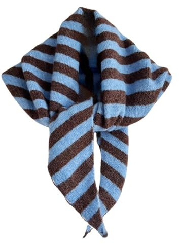 ThiCc Stripe Knitted Triangle Scarf for Women - Y2k Aesthetic Headscarf Shawl Cozy Neck Warmer Versatile Head Wrap Cottagecore Streetwear Stylish Fall Winter Accessories (Blue)