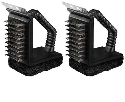 Limpiador de barbacoa resistente con diseño ergonómico y cerdas de latón macizo para máxima eficacia