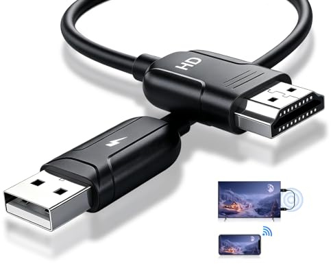 Adaptador HDMI inalámbrico, HD HDMI inalámbrico con Miracast/AirPlay, compatible con iOS/Android/Windows/Mac, Plug & Play, duplicación de pantalla para TV/monitor/proyector