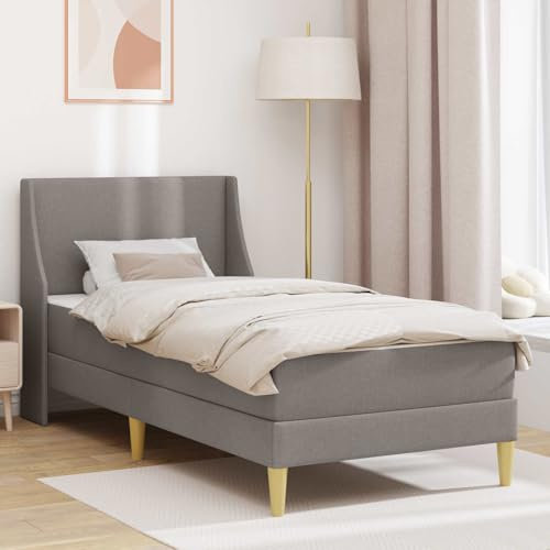 Holepyr Sängram med madrass och huvudgavel av polyester, rektangulär ram med praktiskt förvaringsutrymme, robust plywoodribbotten, andningsbar vändmadrass för sovrum och gästrum