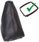 Soufflet de levier avec cadre en plastique Noir en Cuir Véritable