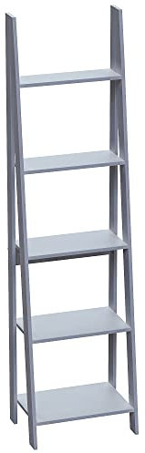 Vida Designs Bristol 5 Nivel Step Escalera Estantería, Moderno A-Frame Independiente Shelf Unit, Space-Saving Storage for Sala de Estar, Dormitorio or Oficina, H175.5xW48xD38.5cm (Gris)