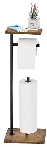 smusei Toilettenpapierhalter Stehend Badezimmer Toilettenpapier Rollenständer mit Reserve Freistehender Toilettenpapierhalter Aufbewahrung Toilettenpapierspender für Ersatzrollen