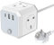 Cube Extension Lead with USB Slots, 1.8M Multi Plug Extension Cord with 2 USB + 1 Type C Ports (5V/2.4A), 13A/3250W 4 Way Desk Extension Cable Socket with Switch for Home Dorm Office Travel