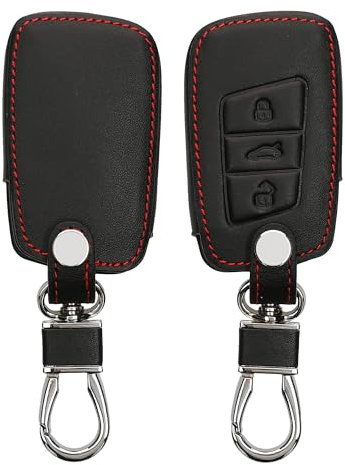 kwmobile Custodia Compatibile con VW con 3 tasti (solo Keyless Go) - Cover Chiavi Auto Protezione Copri Telecomando - Copri Chiave Copertura nero/rosso