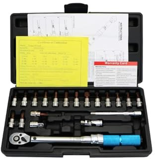 FUNTLY Drehmomentschlüssel 1/4 Zoll 5-25 Nm Wrench Set Universal Schlüssel Auto Fahrrad Reparatur Werkzeuge Hand Schraubenschlüssel Ratsche Werkzeug (Color : AYZ-21)