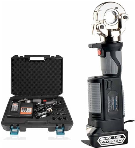 LSBHPPD Pressatrice a Batteria,Strumento di Crimpatura per Cavi di Alimentazione Elettrica della Batteria, Funzione di Ripristino di Un Pezzo, con Display a LED