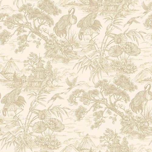 Holden Decor Crane Lagoon Cream Wallpaper 13730