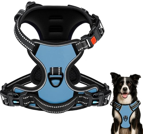 DOLCEPAW Arnés para Perros Pequeños, Medianos y Grandes, Arnés Ajustable No-Pull con Tiras Reflectantes, Material Transpirable y Cómodo, Arnés de Pecho para Paseos y Adiestramiento