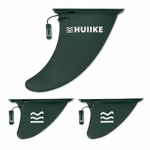 HUIIKE Quilla Paddle Surf Pack de 3 Desmontables Aleta Paddle Surf con Cierre de Seguridad Aleta Tabla Padel Sup Board Inflable | Accesorios para Tabla Sup Hinchable | Killa Stand Up Board Fin