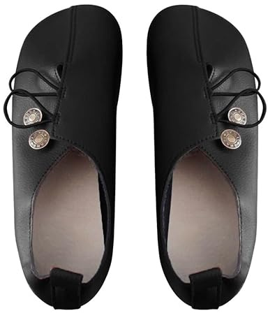 Round Ballerina, Women's Classic Ballet Flats, Balerina Shoes, Flat Women's Shoes, Comfort Slip-On Loafers, Non-Slip Walking Shoes, Elegant Dance Shoes, Moccasins, Driving Flat Shoes, black, 7 UK
