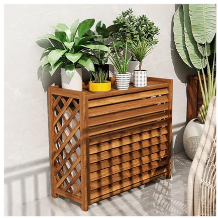 HBOOMOEM Wooden Air Conditioner Cover，Solid Wood Air Conditioner Cover，Outdoor Wood Fence Privacy Screen，Suitable For Outdoor Trash Cans, Swimming Pool Equipment Fences.(85*35*75cm/33.5*13.8*29.5IN)