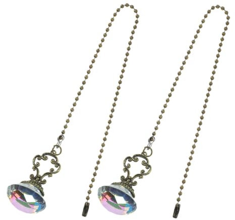 LIFKOME 2 pièces Chaînes Bronze Rétro avec Pendentif Cristal pour Luminaires Élégant Accessoire de Décoration pour Plafond et Lampes à Tirer