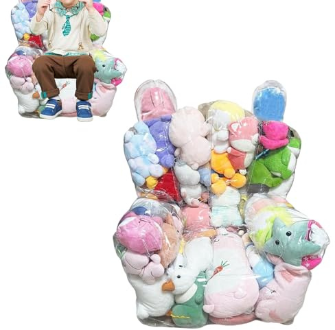 Coprisedia a sacco trasparente per bambini, porta-giocattoli in peluche impermeabile e facile da pulire, morbido seggiolino sicuro per bambini per divano da sala giochi