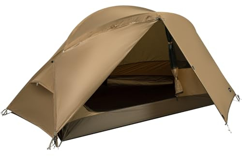 TOMOUNT Tienda de campaña ultraligera para 1 persona, de nailon, tienda de campaña para un hombre, tamaño pequeño, 4 temporadas, impermeable y resistente al viento, compacta para senderismo, camping