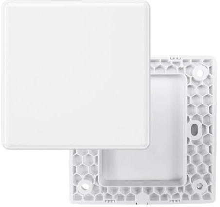KAHZOR 2 Piezas Placa de pared ciega, tapa enchufes empotrada, plástico, tapa ciega enchufe pared, color blanco, para enchufes o interruptores no utilizados, 8,6 x 8,6 cm