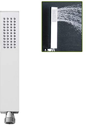 Drenky Duschkopf Handbrause Wassersparend, Wassersparender Duschkopf Eckig 1 Strahlart Körper Aus Reinem Messing Mit 48 Anti-kalk Dusen Massiv anti kalk duschbrause,Gerade Chrom