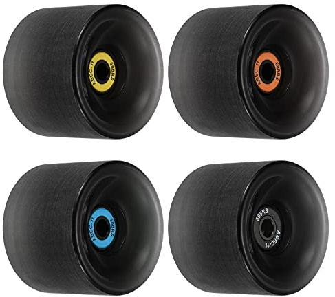 PATIKIL 65mm 78A Longboard Roues avec ABEC-11 Roulements, 4 Paquet Doux Croiseur Roues Rue Roues pour Skateboards Skateboard Roue PU, Noir