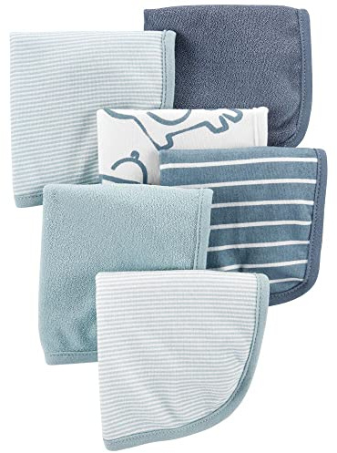 Carter's 6-Pack Washcloths (Blue/Navy/Stripes)