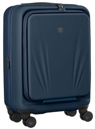 WENGER Skyon Carry-On Hartschalenkoffer, Handgepäck, Trolley, 35 (45) l, Laptop- und Tabletfach, Sicherheitsschloss, Reisen Urlaub, Blau, 653565