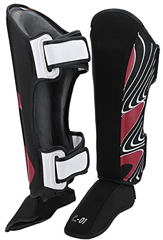 equlup Espinilleras, 1 par de protección tailandesa de Kickboxing Espinilleras Protección de cojín Reduce los Golpes Lesiones Mangas Protectoras para Luchar contra el Boxeo (l)