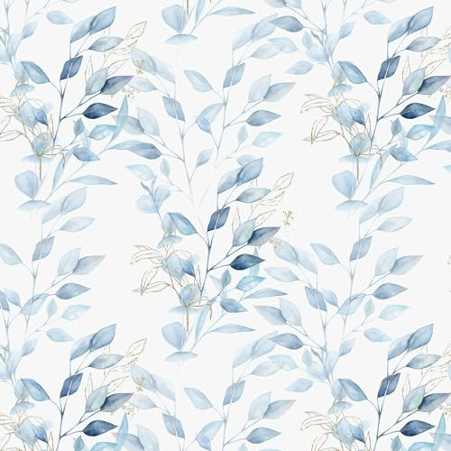 Yomshi Carta da Parati Autoadesiva Blu 41×600 cm Fogli Carta da Parati Pellicola Adesiva Mobili Ispessimento Impermeabile Pellicola per Mobili Pareti Camera da Letto Cucina