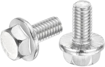 QUARKZMAN 5Pcs Tornillos Hexagonales Con Arandela Dentada M6 Plateado | 30mm, Tornillos Cabeza Hexagonal Con Arandela Acero Inoxidable 304, Para Hogares Herramientas Máquina Y Proyectos DIY