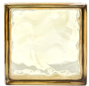 Bloque de vidrio Reflejos Ondulado color Oro | cm 19x19x8 | Unidad de venta 1 caja de 6 pzas | Euro/pza. 5,50