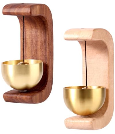 Gosknor 2pcs Sonnette de Commerçant pour Ouverture Porte, Sonnette Magnétique Design Simple Carillon en Bois pour Porte de Café Magasin Réfrigérateur