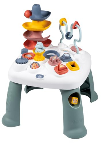 Smoby – Little Activity-Spieltisch – Aktivitätsspieltisch Motorikspielzeug mit Formen-Steckspiel, Kugelbahn, Zahnrad & Katapult, Baby und Kleinkind ab 12 Monaten
