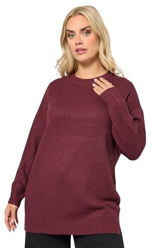 Yours Curve Berry Drop Shoulder Jumper - Women's - Plus Size Curve Red