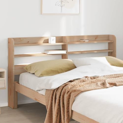 Refined Cabecero de Cama con estantes Madera Maciza de Pino 150 cm