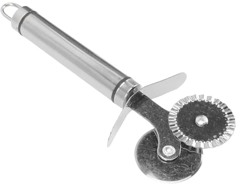 VICASKY Tagliapizza a Doppio Rullo in Acciaio Inox 4 Pezzi Manico Ergonomico Rotella per Pizza e Tagliapasta Multifunzione per Cucina e Cottura al Forno