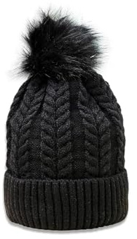 WENH Vintermode Dam Tjocka Fux Pom Poms Mössor Keps Lägg Sammet Lady Vindtät Hörselskydd Varm Stickad Herr Ullhatt(006)