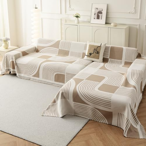 WEYOND Housse de Canapé d'angle, 2 Pièces, 180 x 300cm+180 x 300 cm, Kaki