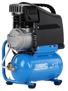 Compresseur d'air ABAC Start L20, compresseur d'air 6 litres, double manomètre, pression maximale 10 bars, lubrifié, mobile, puissance 2 CV